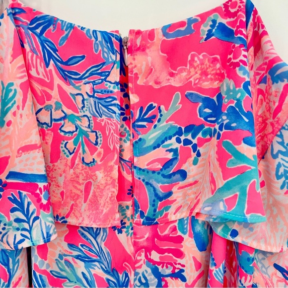 Lilly Pulitzer Lexi Mini Dress Light Paschia Pink Aquadesiac Coral Floral Medium - Picture 11 of 12